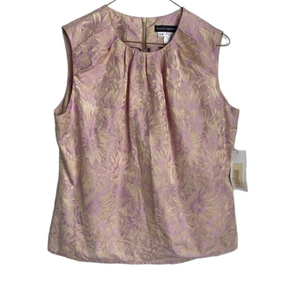 Franco Mirabelli Inez Sleeveless Top Purple English Garden Design Size L - Picture 1 of 6